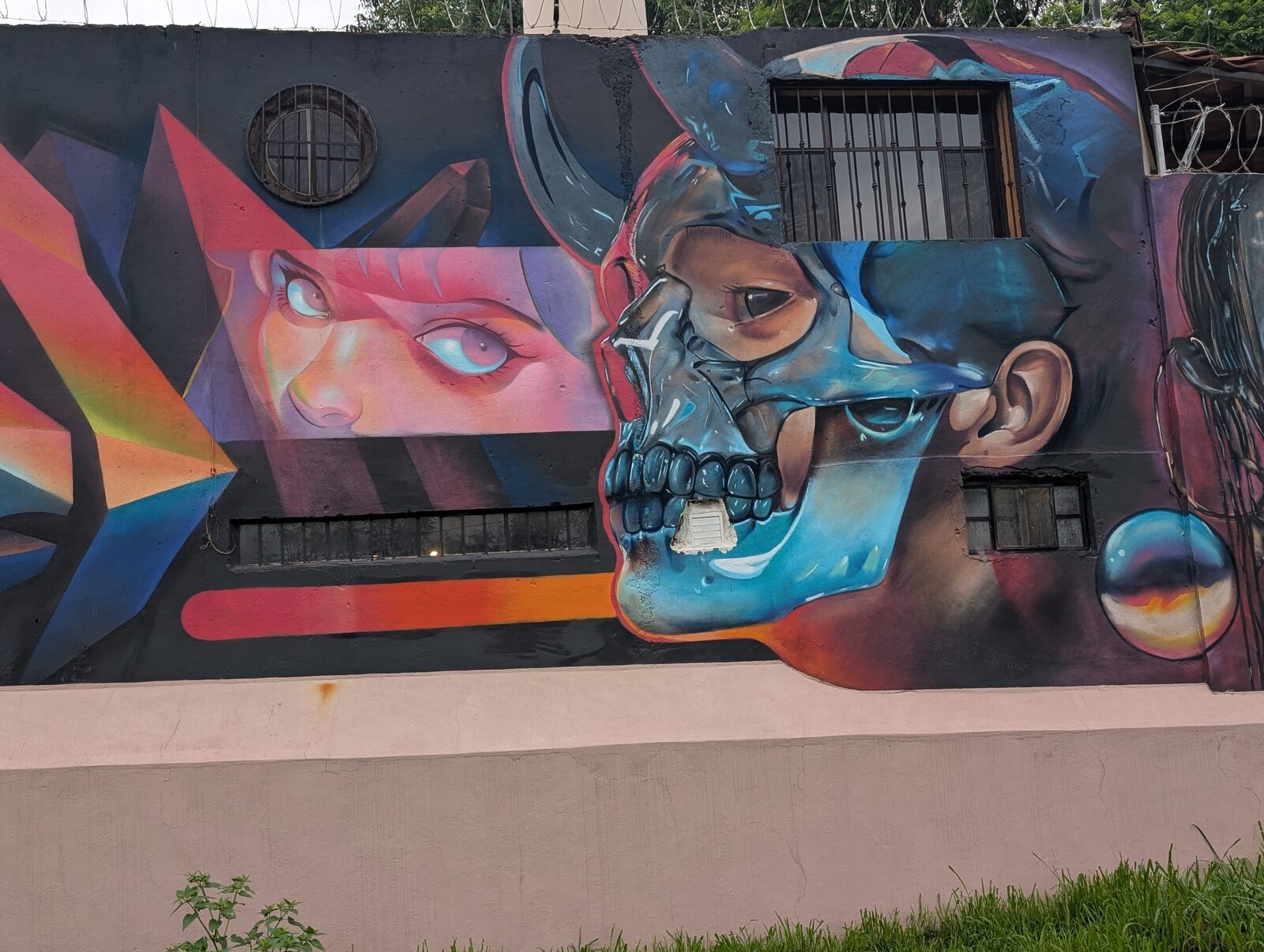 Chrome skull and eyes