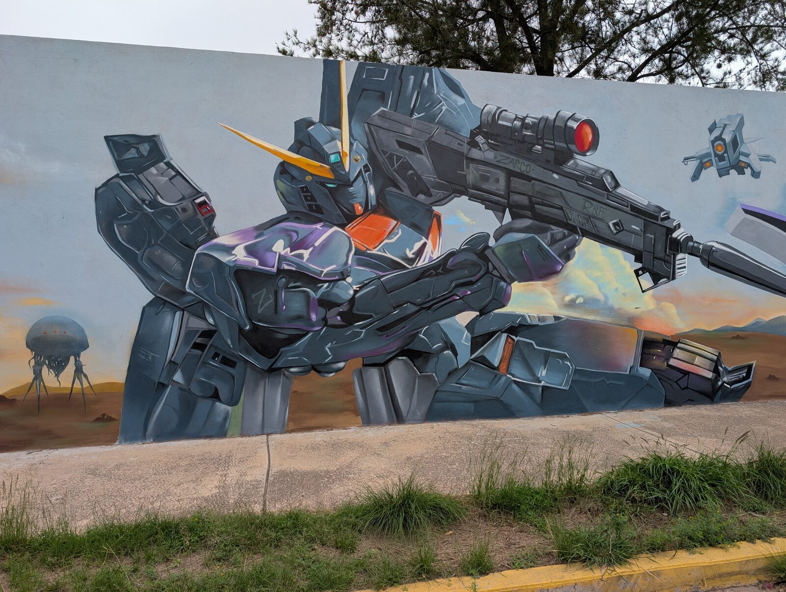 Mecha with a rifle