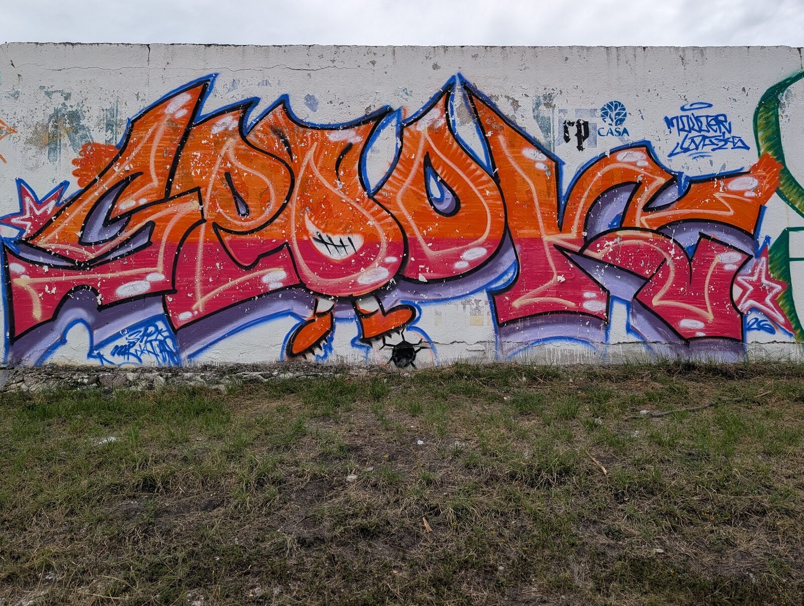 Orange flame character burner