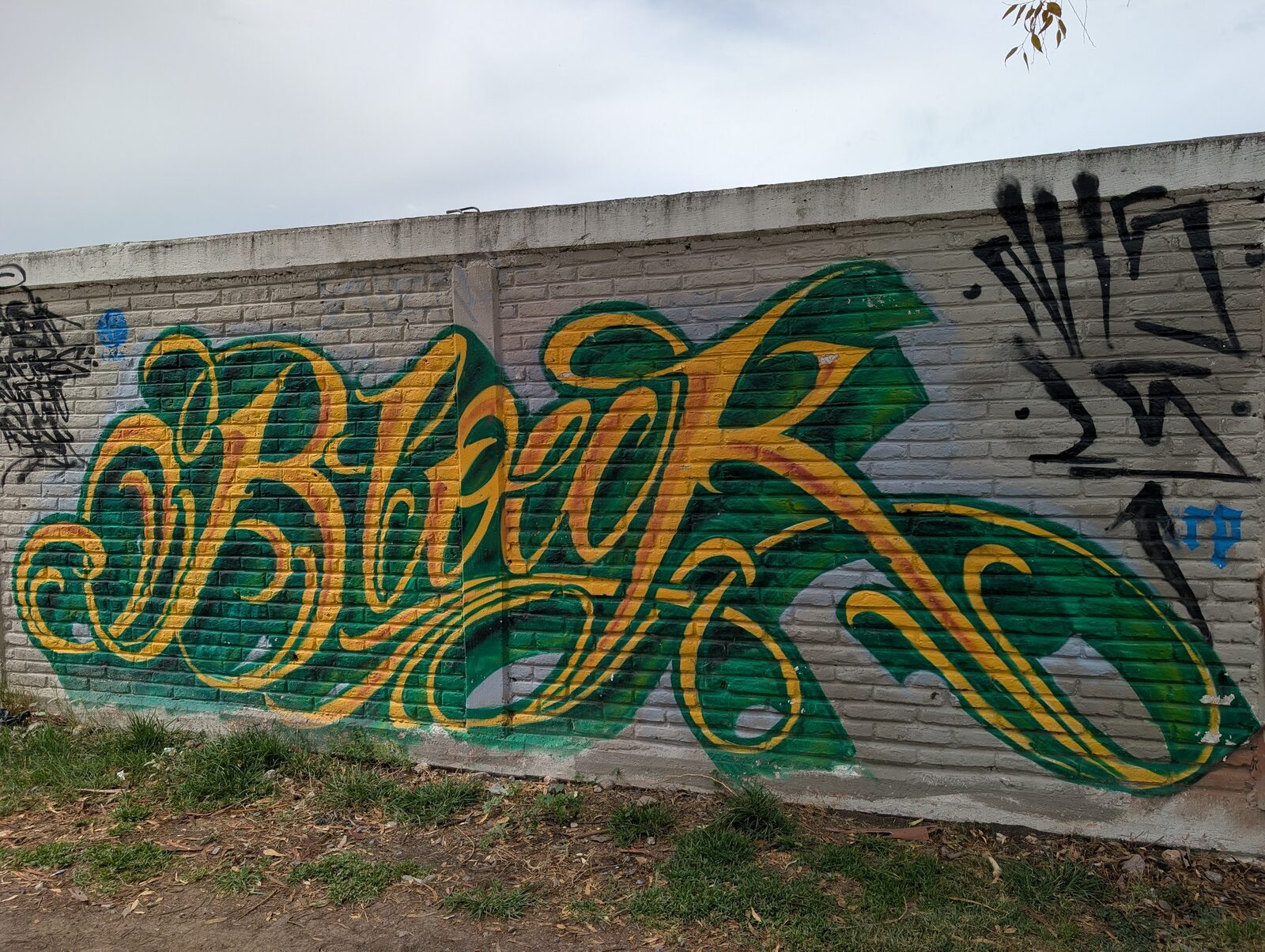 Letras verdes en cursiva