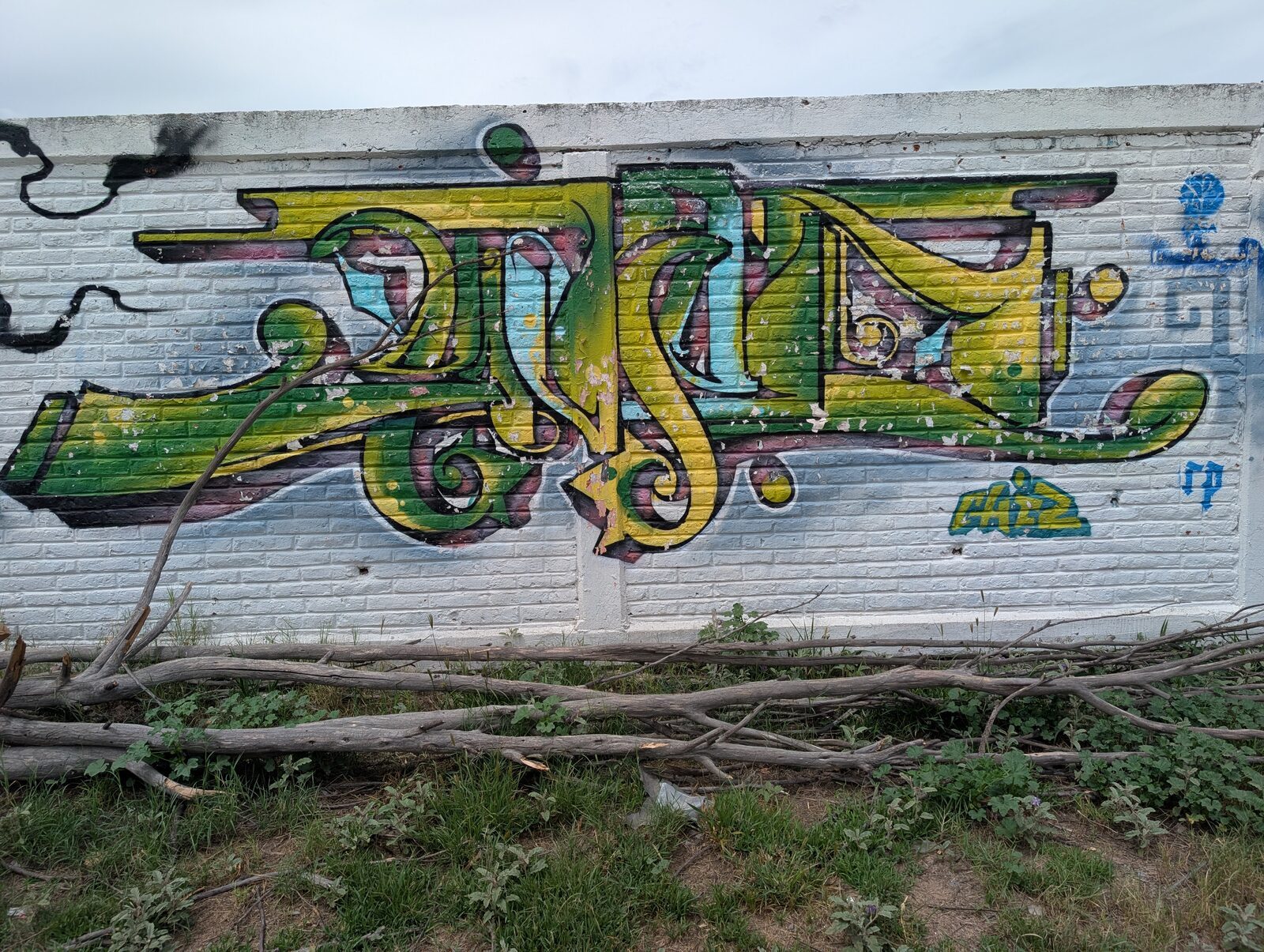 Ornate green letters