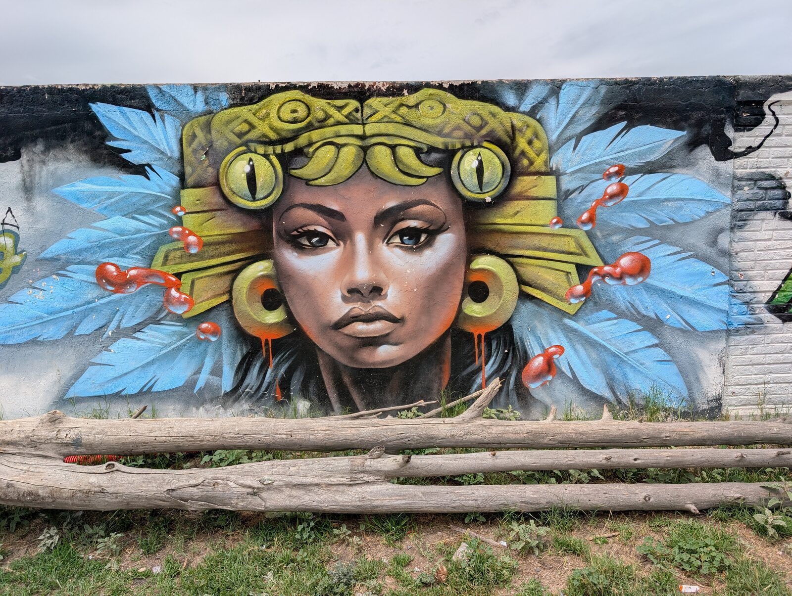 Woman in Aztec headdress