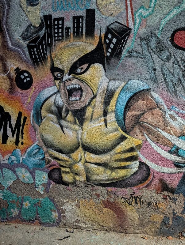 Snarling superhero