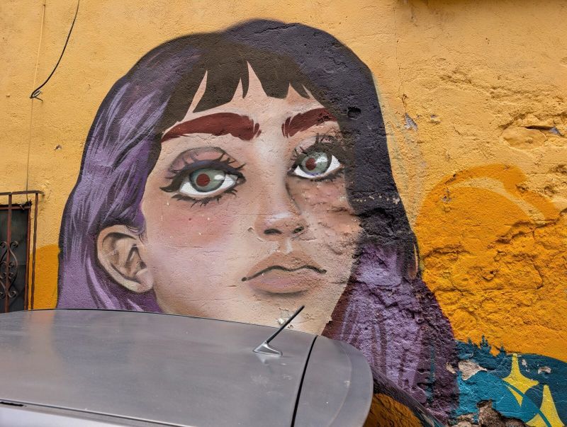 Purple-haired girl