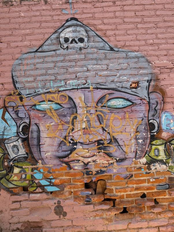 Stone deity head