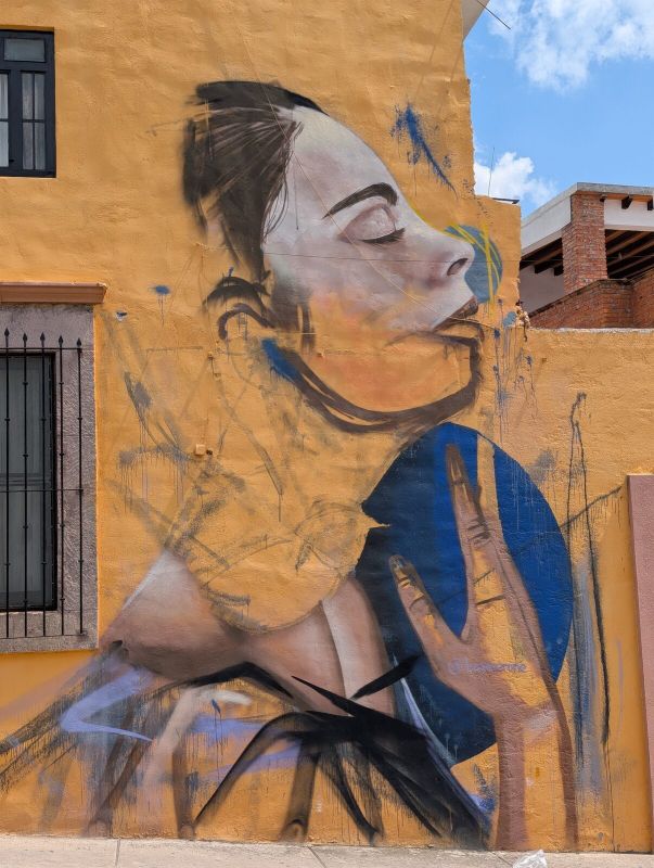 Serene woman, head tipped back