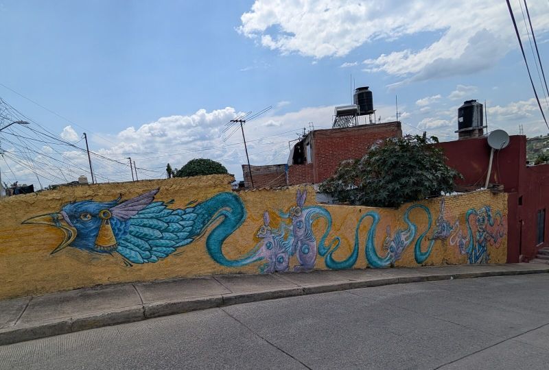 Winged serpent and rabbits