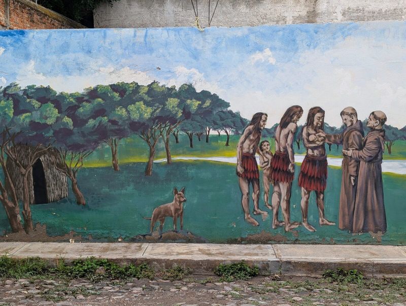 Friars meeting indigenous people