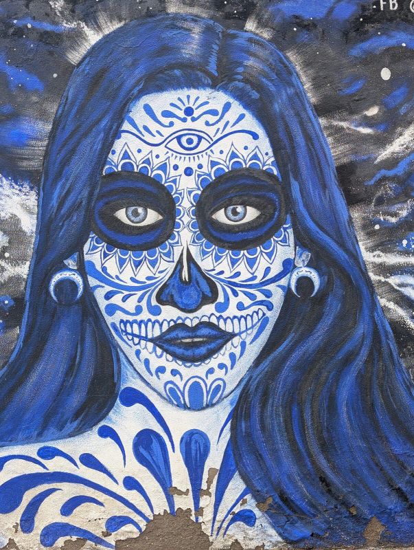 Blue calavera woman