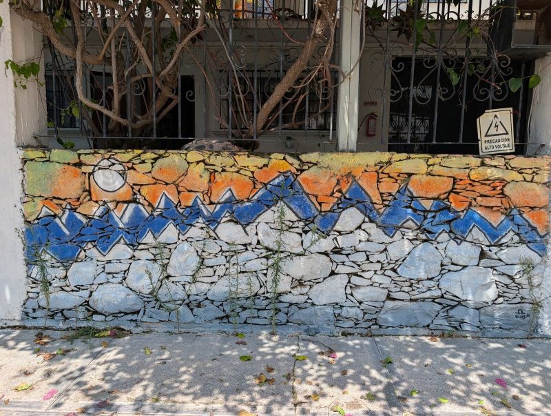 Painted stone landscape