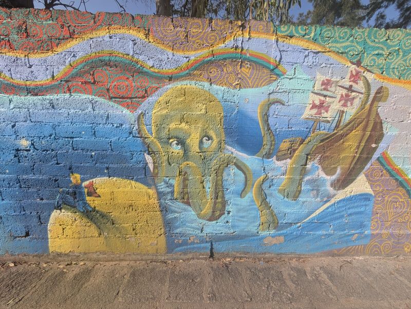 Octopus and caravel