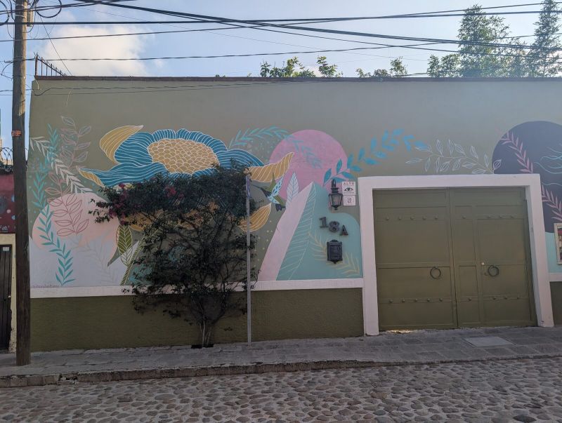 Pastel bloom and hummingbird