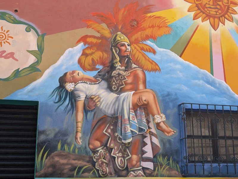 Warrior carrying Iztaccíhuatl