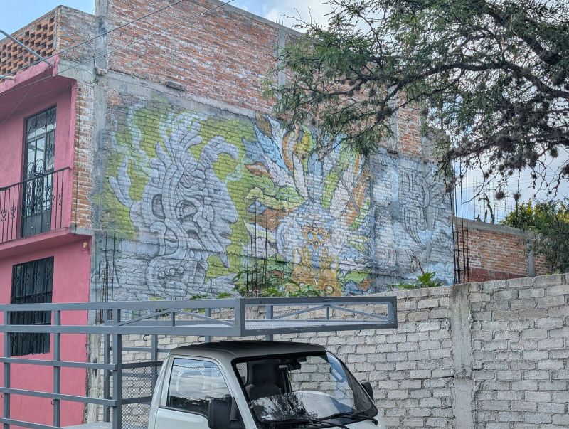 Faded Mexica mural