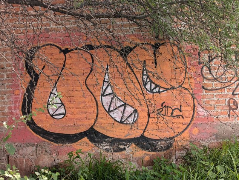 Orange bubble throw-up
