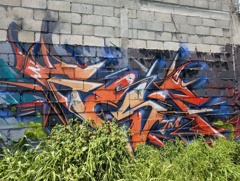 Orange and blue wildstyle
