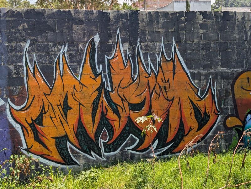 Flame-shaped letters