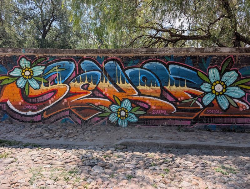 Letters with blue flowers