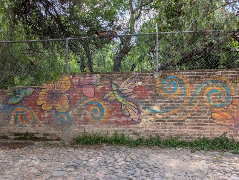 Hummingbirds among spirals