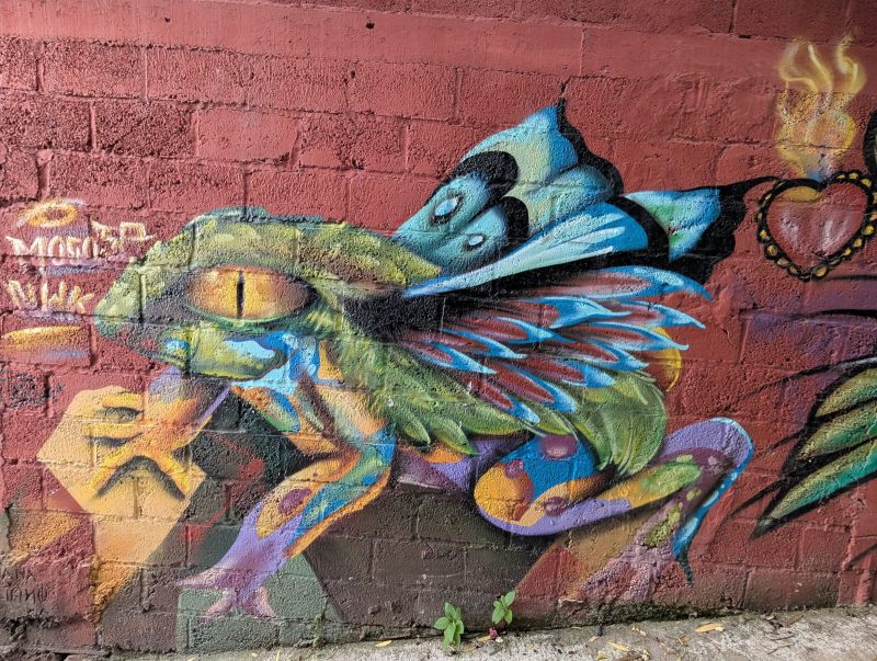 Winged creature, flaming heart