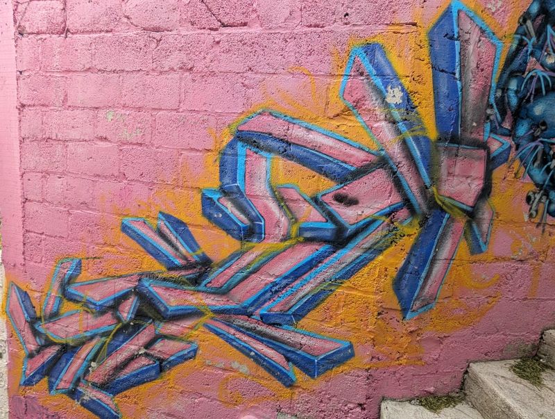 Blue wildstyle letters