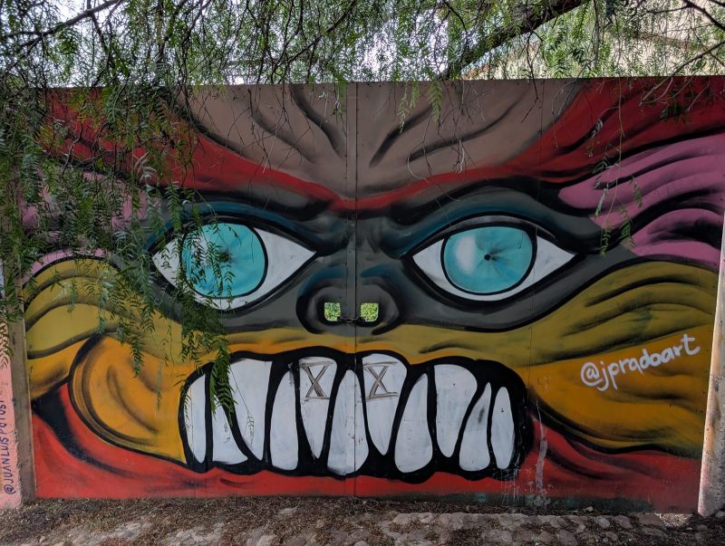 Grimacing monster face