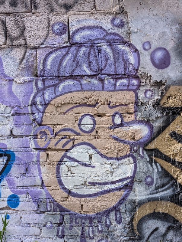 Purple graffiti character