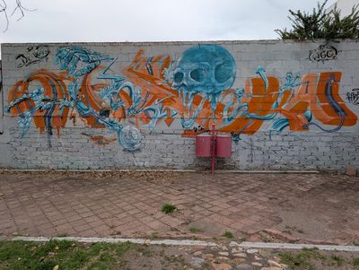 Skull and orange burner