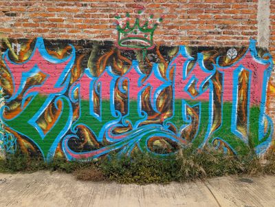 Blackletter name and crown