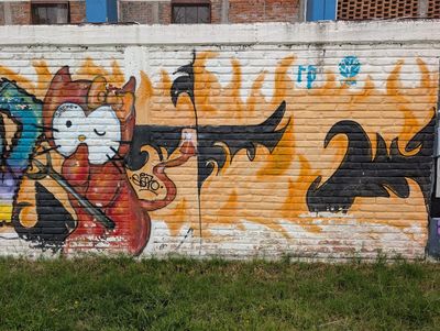 Gata diabla entre llamas