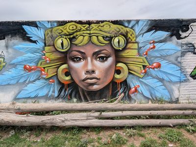 Woman in Aztec headdress